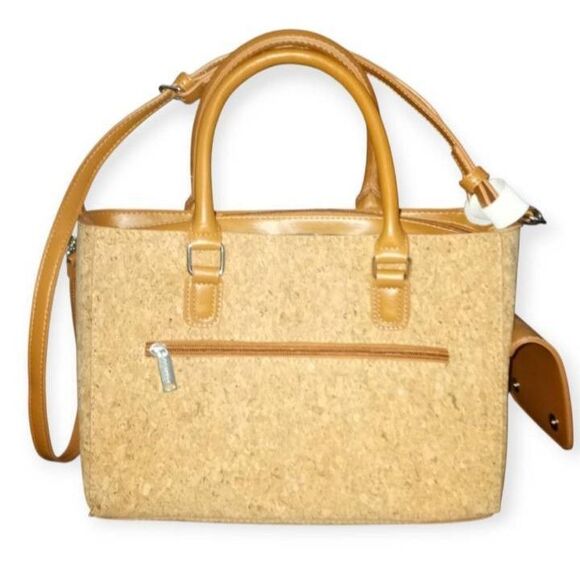 Chris's Closet Elegant Tan Cork Wine Carrier Bag NWT. - Picture 3 of 11